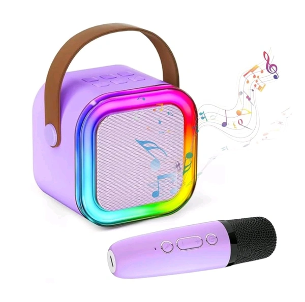 MY Dream Light Bluetooth Speaker with Mini Wireless Karaoke Mic, RGB Lights with Changing Modes, Voice Change Effects, Bluetooth Type C Fast Charging Port for Kids