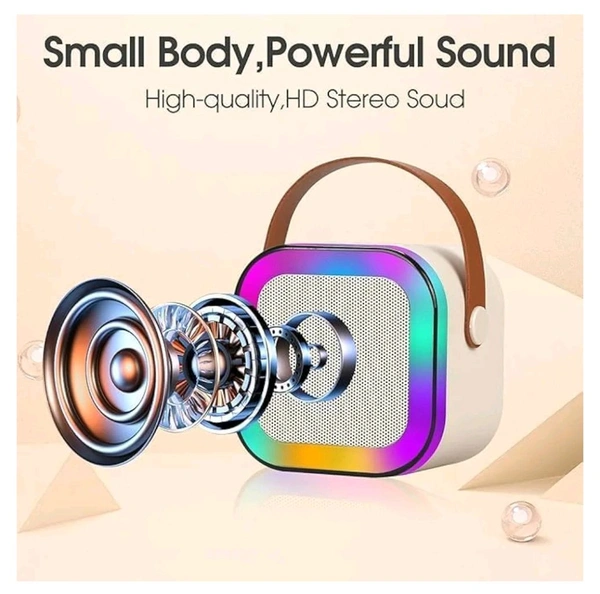 MY Dream Light Bluetooth Speaker with Mini Wireless Karaoke Mic, RGB Lights with Changing Modes, Voice Change Effects, Bluetooth Type C Fast Charging Port for Kids