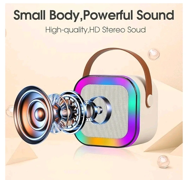 MY Dream Light Bluetooth Speaker with Mini Wireless Karaoke Mic, RGB Lights with Changing Modes, Voice Change Effects, Bluetooth Type C Fast Charging Port for Kids