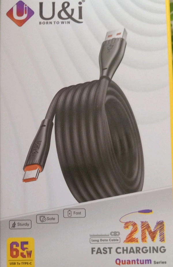 U&I 65 watt Fast Charging Cable  - Black