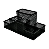 Black Muslc 555 Mesh Wire Elegent Pen Stand For Office 