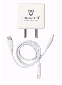 
MS Star 45 watt Fast Charging Type-C Cable and Power Adapter, White
