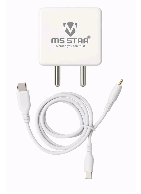 
MS Star 45 watt Fast Charging Type-C Cable and Power Adapter, White
