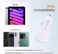 
MS STAR 18W Eon Car Charger USB C Fast Charging | 3 in 1 Dual Port for iPhone 16 Pro Max 15 14 13 12 Samsung Galaxy S25 Android