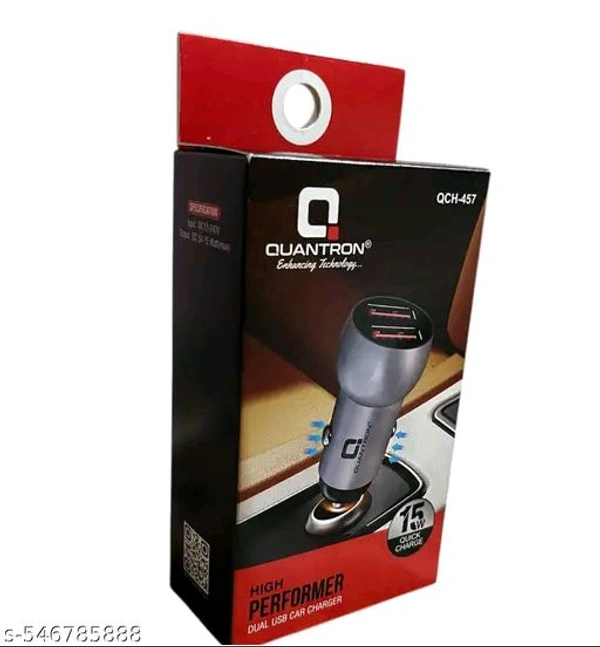 AKKA Quantron 15 Watt Dual USB Car Charger with Type C Charging Cable High Performer Dual USB Car Charger [
