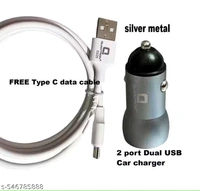 AKKA Quantron 15 Watt Dual USB Car Charger with Type C Charging Cable High Performer Dual USB Car Charger [