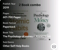The Psychology Of Money & Atomic Habits ( 2 Book Combo ) - Free Size