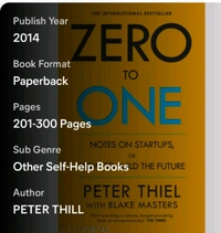Zero To One Book - "Always One Is Better Than Zero", Free Size