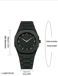 Stylish Black Matte Finish Analog Watch For Men - Free Size