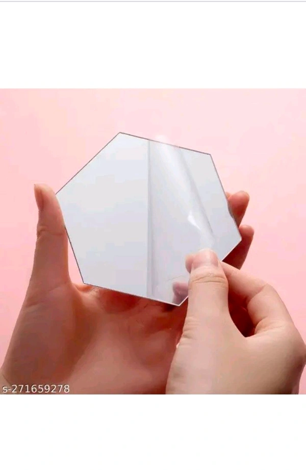 Wall Stickers Mirror Horizontal Silver, For Kitchen,Hall, Bedroom, - Free Size