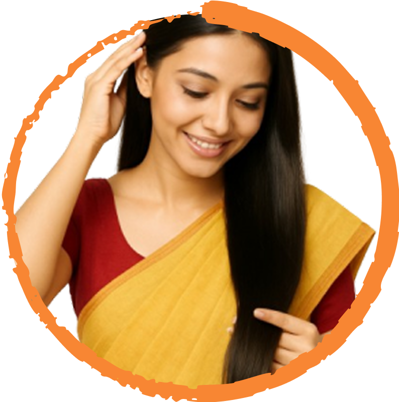 Oil massage supporting new hair growth