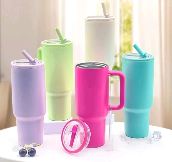 Tumbler With Handle & Simple Flip Straw Leak Resistant Water Bottle 1200 Ml Bottle Pack Of 1