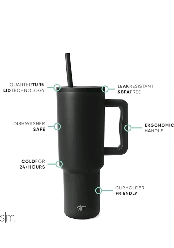 Tumbler With Handle & Simple Flip Straw Leak Resistant Water Bottle 1200 Ml Bottle Pack Of 1