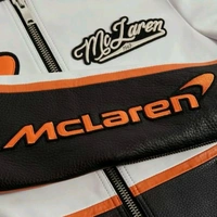 MCLAREN F1 RACING LEATHER JACKET  - White, LEATHER, XS