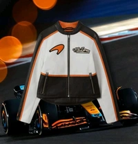 MCLAREN F1 RACING LEATHER JACKET  - White, LEATHER, S