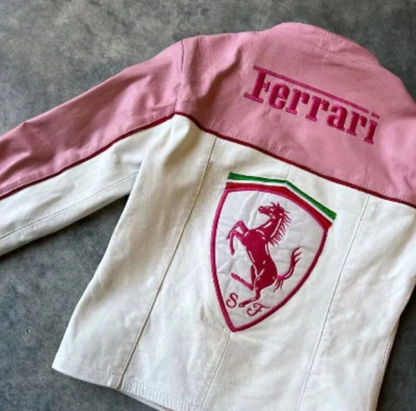 RARI PINK F1 Leather Jacket  - White Pointer, Leather, L