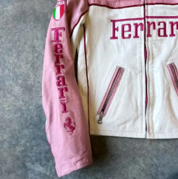 RARI PINK F1 Leather Jacket  - White Pointer, Leather, XXL