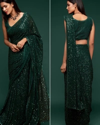 SSD Party Wear Saree - Red