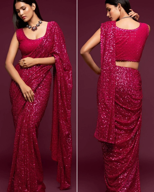 SSD Party Wear Saree - Grey