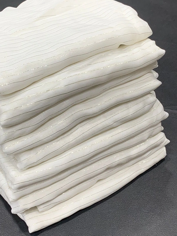 Fancy White Saree - white