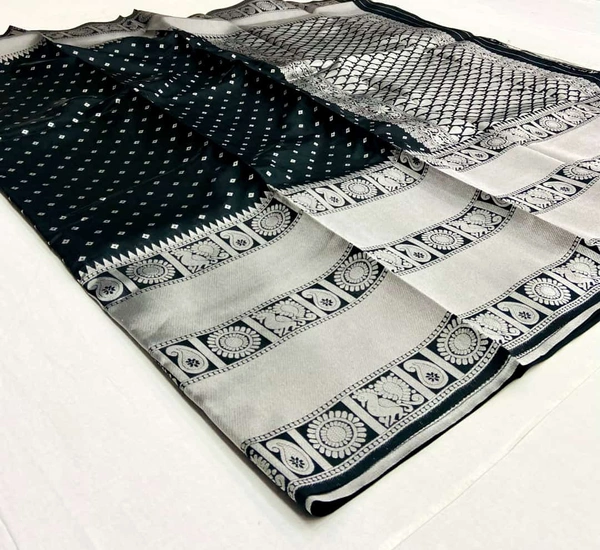 Primium Saree Superhit Cotton Silk Saree - sky blue