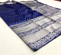 Primium Saree Superhit Cotton Silk Saree - sky blue