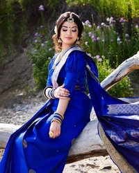 SSD Breathabale Organic Banarasi Saree - Blue