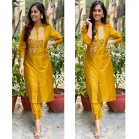 Beautiful Kurti Pant  - Rose Red