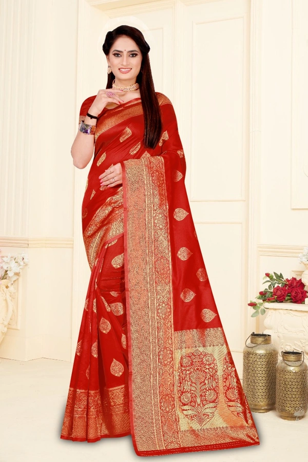 Soft Lichi Saree -8101 - 8101, Red, store.shoopy.in/mobilekart