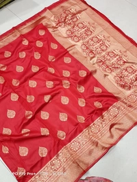 Soft Lichi Saree -8101 - 8101, Red, store.shoopy.in/mobilekart