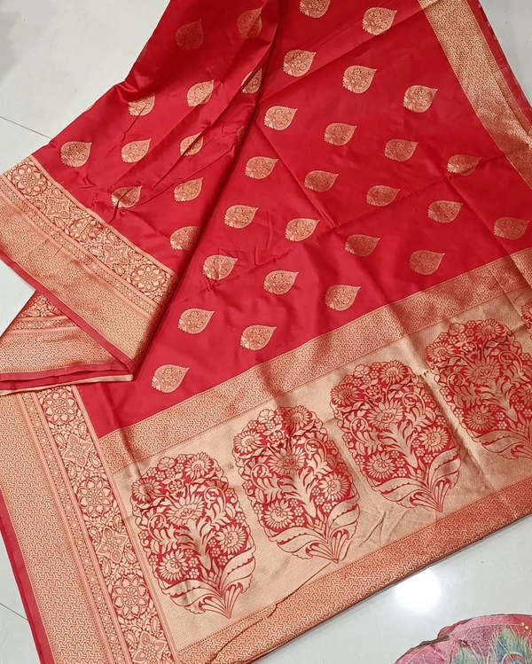 Soft Lichi Saree -8101 - 8101, Red, store.shoopy.in/mobilekart