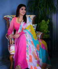Sneha Pink Anarkali  - Pink Flamingo