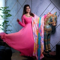 Sneha Pink Anarkali  - Pink Flamingo