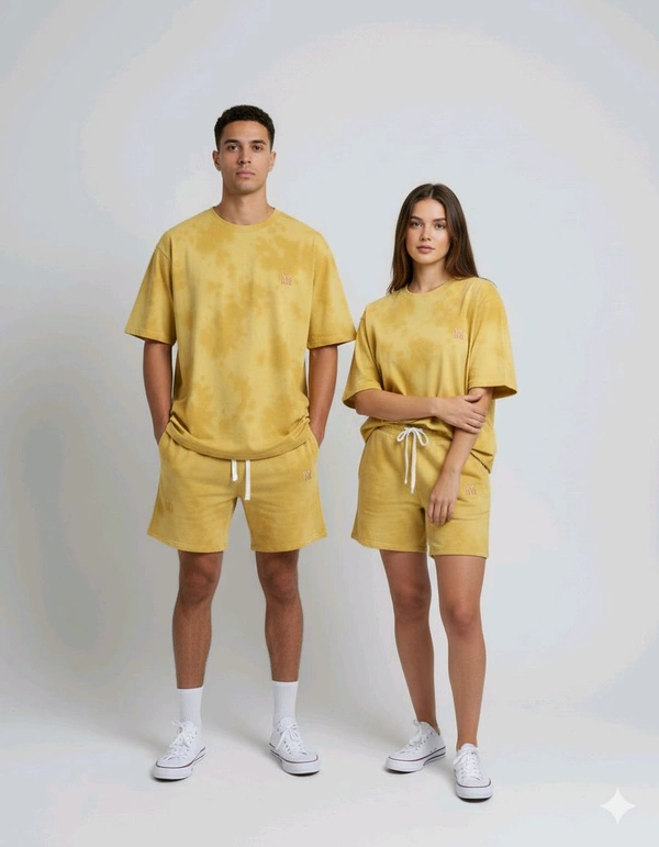Unisex Tie Dye Oversized T-Shirt & Shorts Combo 
