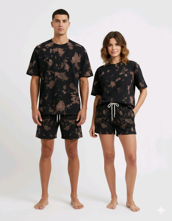 Unisex Tie Dye Oversized T-Shirt & Shorts Combo 