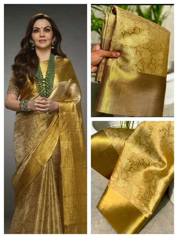 Tissue Silk Golden Saree (Nitha Ambani Inspired)