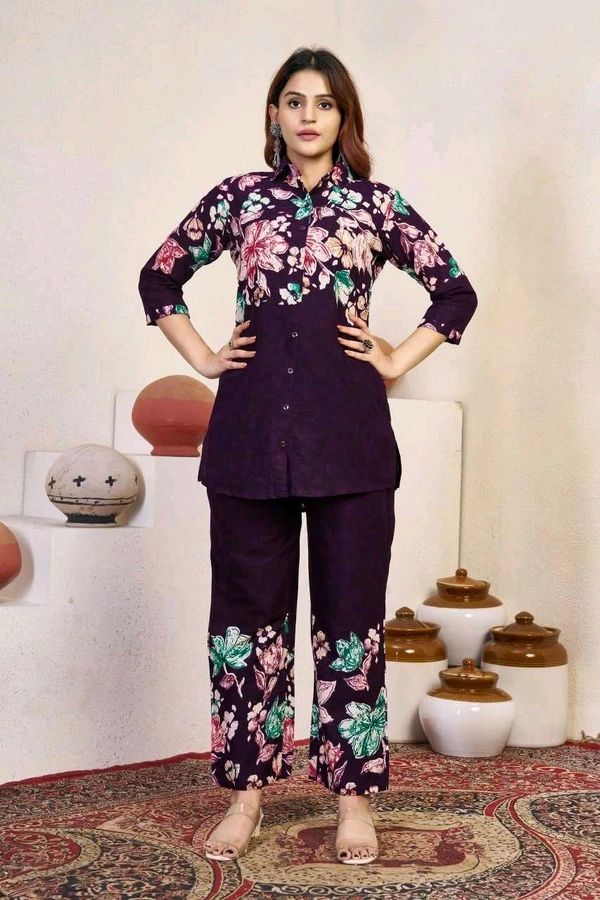 Women printed Top And Bottom  (Plus Size)