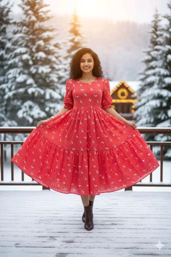 Christmas Special Hakoba Printed Maxi Dress