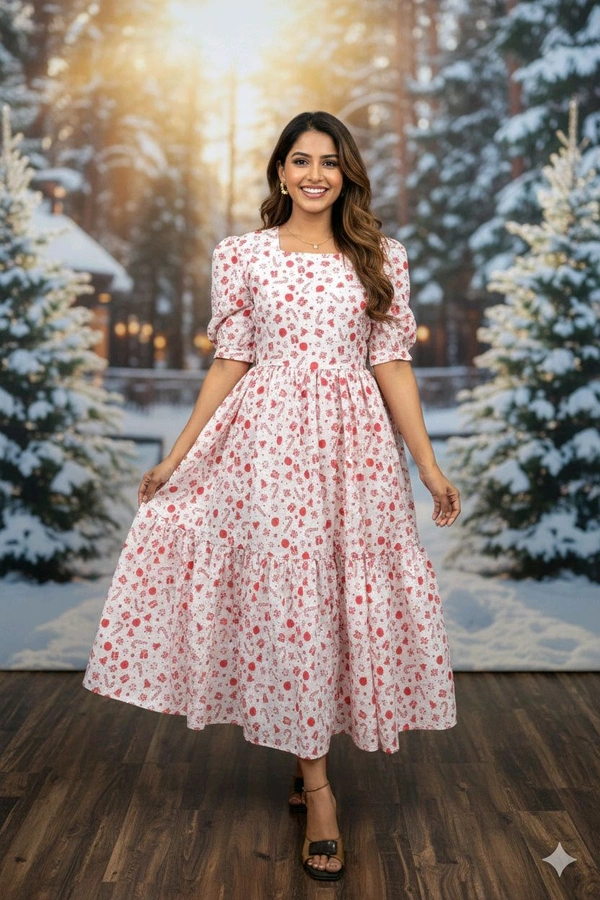 Christmas Special Hakoba Printed Maxi Dress