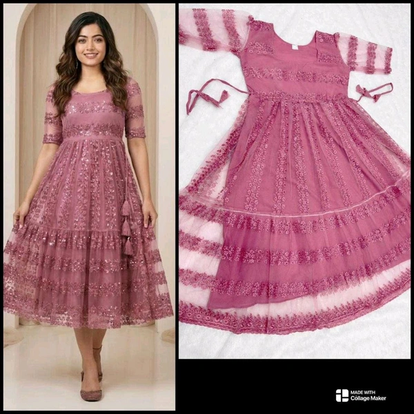 Elegant Heavy Net Embroidered Kurti – Palloma Collection
