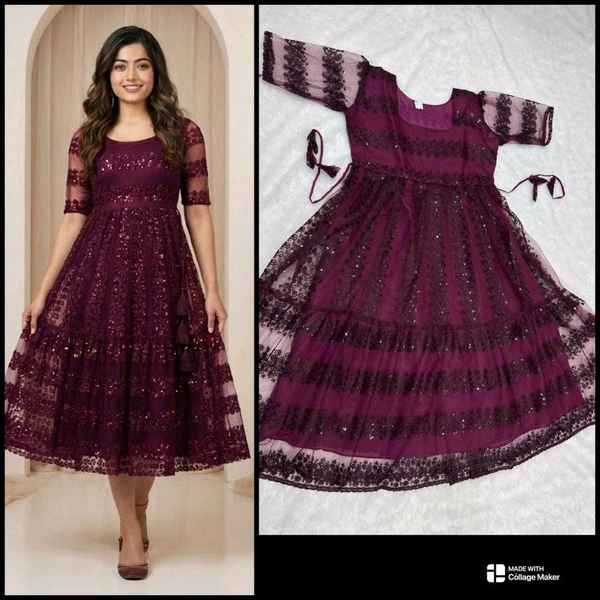 Elegant Heavy Net Embroidered Kurti – Palloma Collection
