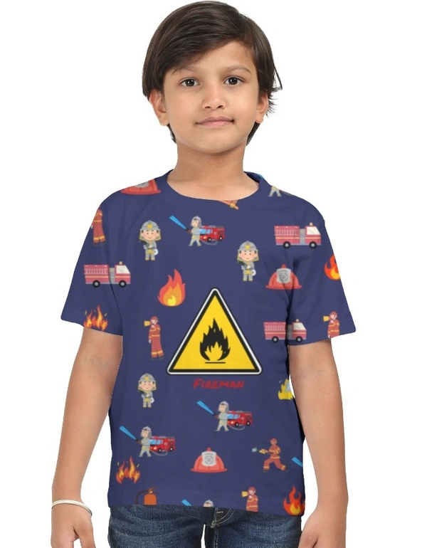 Kids AOP Fireman Theme T-Shirt 