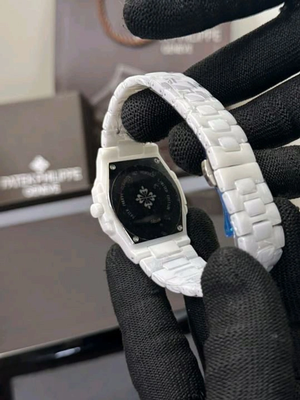 Patek Phillippe Nautilus Japan Ceramic White Luxury Watch - White, Free Size