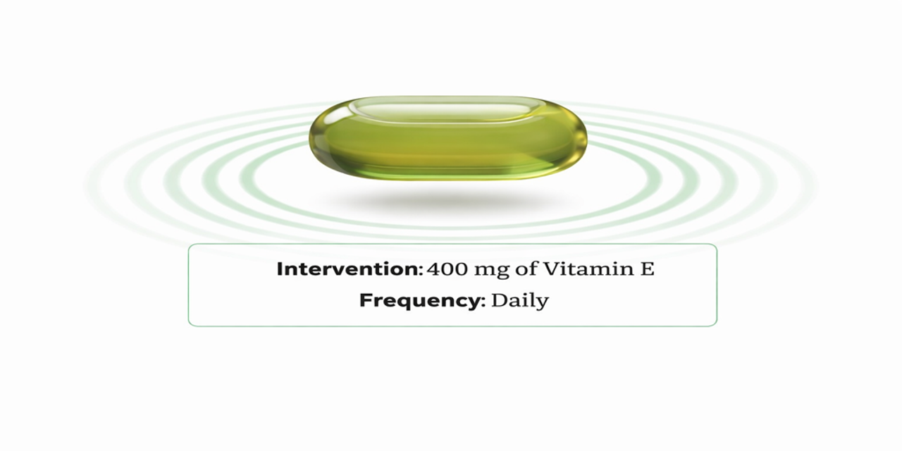 Vitamin E capsule with green ripple effects