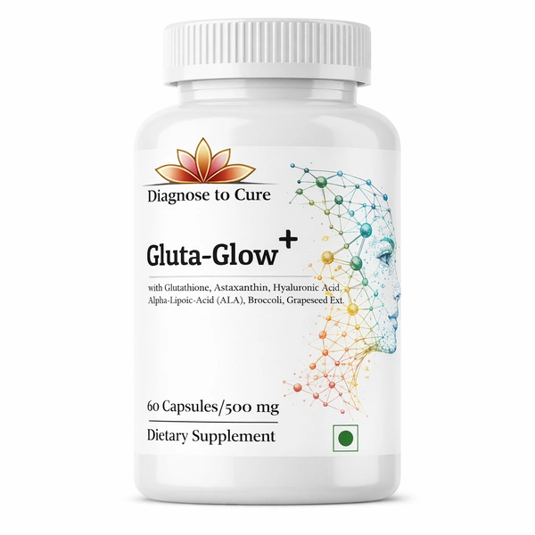 GlutaGlow+ Advanced Radiance Complex | Glutathione, Astaxanthin & Hyaluronic Acid Supplement | 60 Capsules