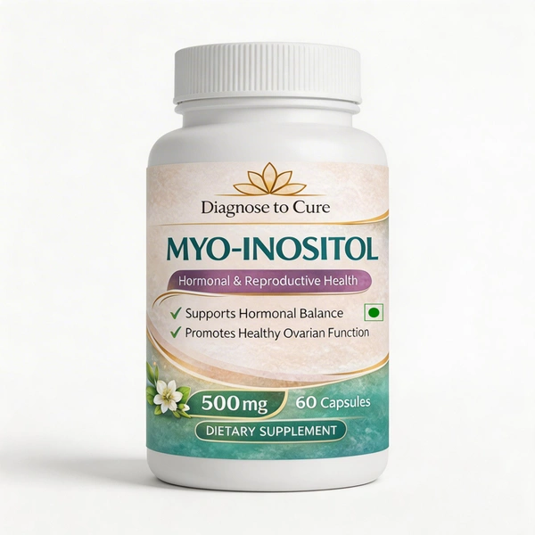 Myo-Inositol 500 mg Capsules for Hormonal Balance & Ovarian Health | Women’s Reproductive Health Support | 60 Capsules