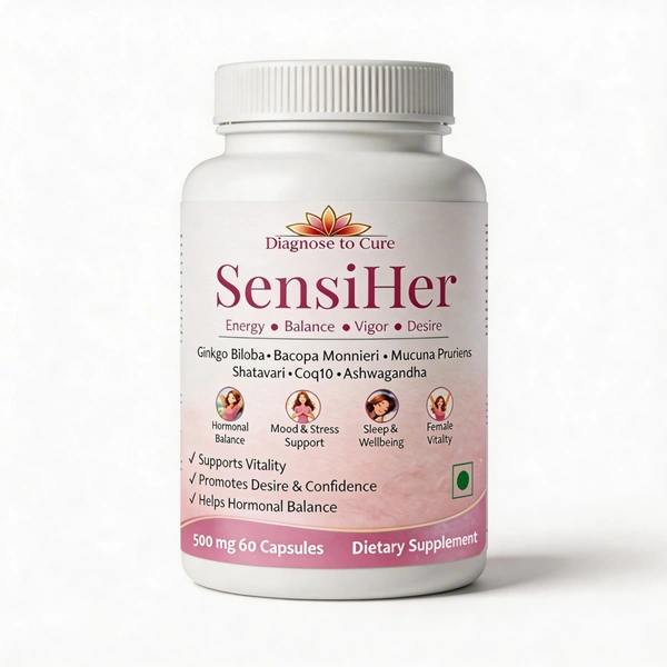 SensiHer Women’s Vitality & Hormonal Balance - Ashwagandha, Shatavari, CoQ10 & Mucuna - 60 Capsules