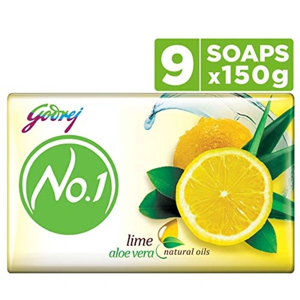 Godrej No.1 Lime Aloe Vera Soap - 150g × 9