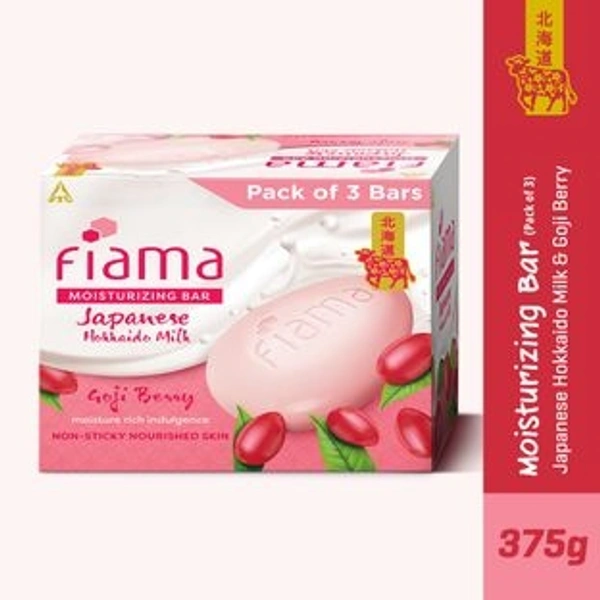 Fiama Japanese Hokkaido Milk Bar - 125g × 3 Goji Berry