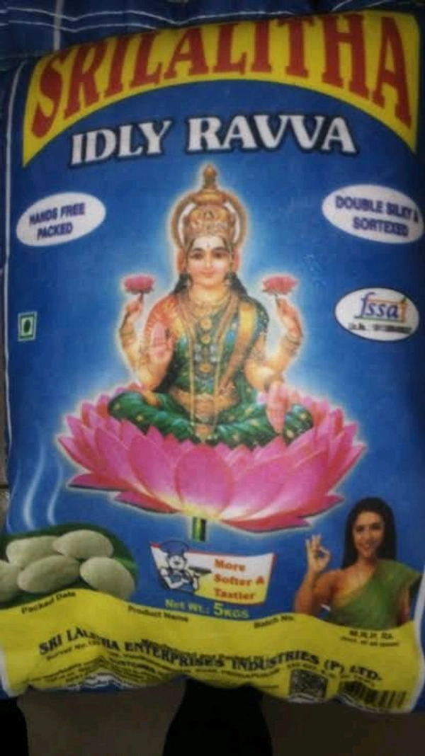 Lalitha Idly Ravva (ఇడ్లీ రవ్వ) 5kg Packets Bag